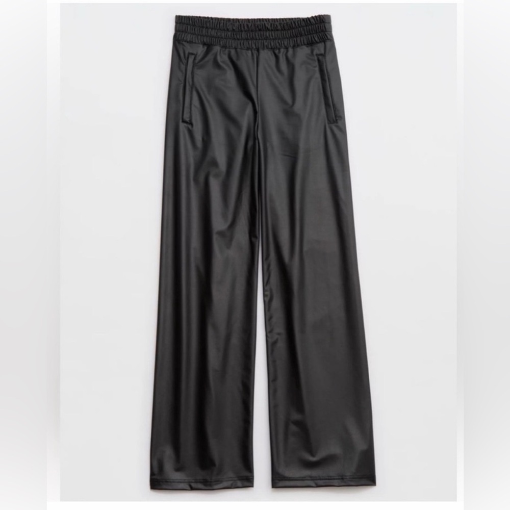 Aerie OFFLINE by Aerie Real Luxe Faux Leather Wide Leg Pants